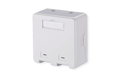 Box plastový pro 2x keystone, 90°, bilý