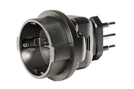 Cestovní adaptér DE -> Itálie, černý