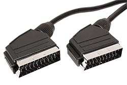 Kabel Scart(M) - Scart(M), 2m, černý