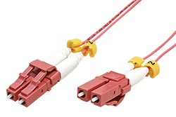 Optický patchkabel LC-LC 50/125 (multimode), duplex, OM4, 1,2mm, LSOH, 2m