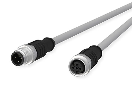 Kabel senzor/actuátor M12 4pin (M) kód A - M12 5pin (F) kód A, šedý, 10m