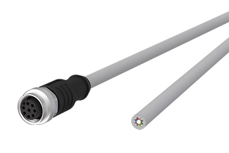 Kabel senzor/actuátor M12 8pin (F) kód A - volný konec, šedý, 10m