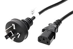 Kabel síťový Austrálie, AS 3112 (typ I) - IEC320 C13, 1,8m, černý