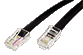 Kabel telefonní RJ45 - RJ45, plochý, černý, 0,5m