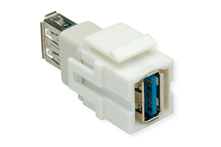 Keystone modul USB 3.0 A/A, bílý (917.12011)