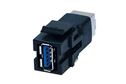 Keystone spojka USB3.0 A(F) - USB3.0 B(F), černá (917.400)