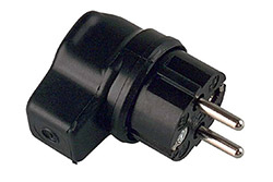 Konektor síťový 250V/16A, samec, CEE 7/7, lomený, na kabel, IP44, černý (919.178)