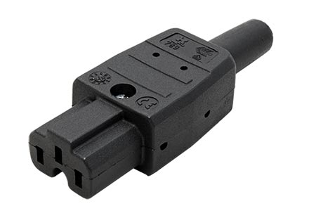 Konektor síťový IEC320 C15A samice, 250V/10A, na kabel, černý (916.170)