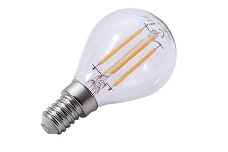 LED žárovka Filament P45, E14, 2700K, 4W, 470lm, 300°, čirá