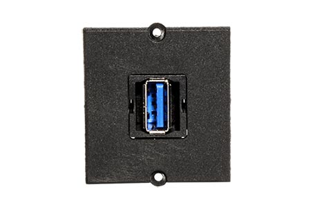 Modul 37x40 - 1x USB 3.0 spojka lomená vlevo / vpravo, 1:1, černý (917.122)