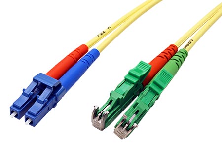 Optický patchkabel E2000/APC - LC, 9/125 (single mode), 3mm, LSOH, duplex, 7,5m