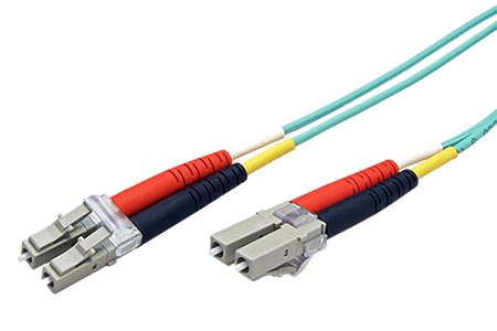Optický patchkabel LC-LC 50/125 (multi mode), 2mm, duplex, OM3, LSOH, 0,5m