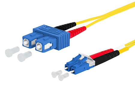 Optický patchkabel SC-LC 9/125 (single mode), duplex, OS2, LSOH, 2m