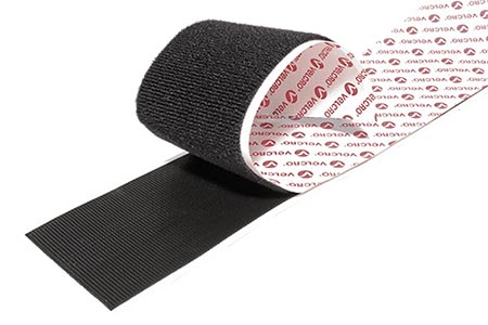 Páska se suchým zipem, extra tenká, nalepovací, 50mm x 5m, černá
