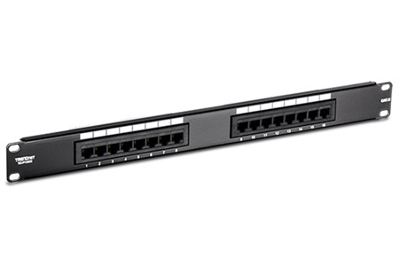 Patchpanel 19" kat. 6 UTP, 16 portů, černý (TC-P16C6)