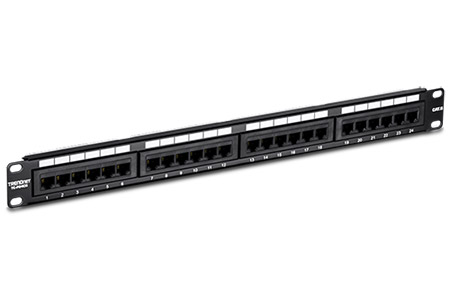 Patchpanel 19" kat. 6 UTP, 24 portů, černý (TC-P24C6)