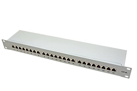 Patchpanel 19'' kat. 6a STP, 24 portů, šedý