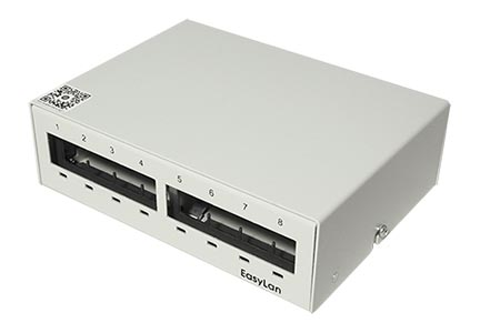 Patchpanel pro keystone moduly STP, 8 portů, neosazený, šedý