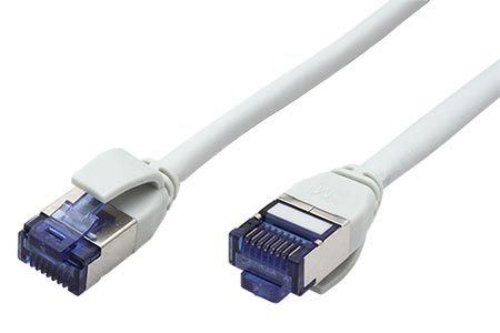 S/FTP patchkabel kat. 6a, tenký, LSOH, 1,5m, šedý