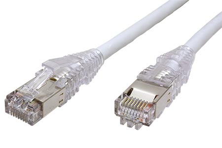 S/FTP patchkabel kat.7, s konektory RJ45, CU 7702 flex, LSOH, 1m, šedý, křížený