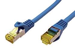 S/FTP patchkabel kat. 7, s konektory RJ45, LSOH, 2m, modrý