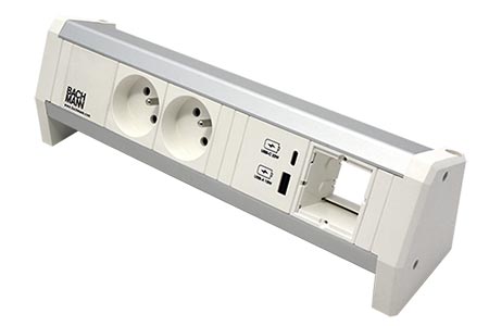 Systém DESK 1, 2x zásuvka CZ, zdroj 22W (USB A+C), 1x volné, bílý (902.0298)