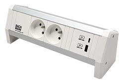 Systém DESK 1, 2x zásuvka CZ, zdroj 22W (USB A+C), bílý (902.0295)