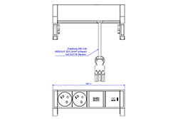 Systém DESK 2, 2x zásuvka CZ, zdroj 30W (USB C), černý/stříbrný (937.320)