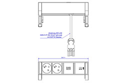 Systém DESK 2, 2x zásuvka CZ, zdroj 30W (USB C), stříbrný (902.921)