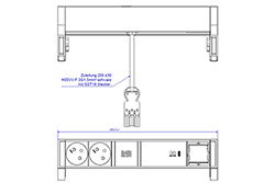 Systém DESK 2, 2x zásuvka CZ, zdroj 60W (USB C), 1x volné, bílý (902.955)