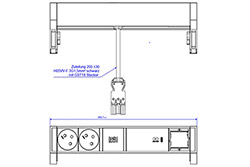 Systém DESK 2, 2x zásuvka CZ, zdroj 60W (USB C), 1x volné, černý/stříbrný (937.324)