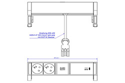 Systém DESK 2, 2x zásuvka CZ, zdroj 60W (USB C), bílý + černé moduly (902.952)