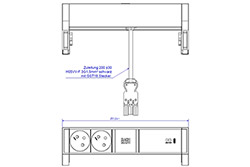 Systém DESK 2, 2x zásuvka CZ, zdroj 60W (USB C), černý (902.982)