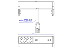 Systém DESK 2, 2x zásuvka CZ, zdroj 60W (USB C), stříbrný (902.922)