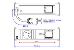 Systém POWER FRAME, box pro 3 moduly, 1x zásuvka CZ, zdroj 30W (USB C), 1x volné (916.529)