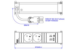 Systém POWER FRAME, box pro 3 moduly, 2x zásuvka CZ, zdroj 22W (USB A+C) (916.525)