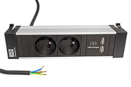 Systém Power FRAME, box pro 3 moduly, 2x zásuvka CZ, zdroj (2x USB), kabel 2m (912.112)