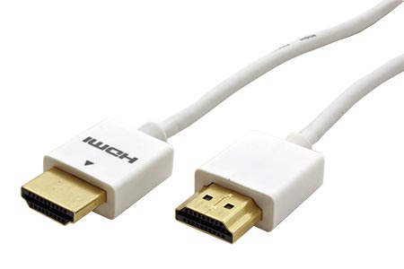 Tenký High Speed HDMI kabel s Ethernetem, 2m, bílý