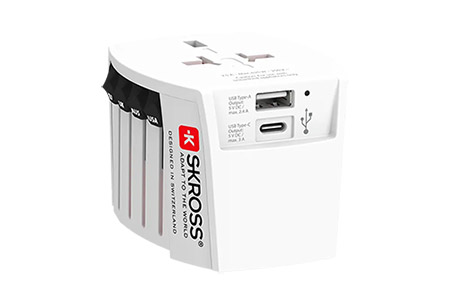 Univerzální cestovní adaptér 2 pólový "MUV USB AC", USB A + C