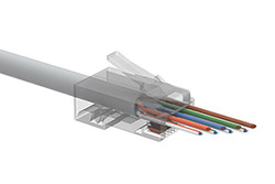 Univerzální konektor RJ45 kat. 5e nestíněný, EASY, průchozí, 100 kusů (SXRJ45-5E-UTP-EASY)