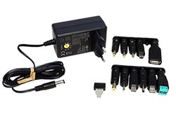 Univerzální napájecí adaptér 3V - 12V, 3,6W, černý