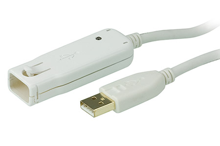 USB 2.0 aktivní prodlužovací kabel, 12m, šedý (UE2120)