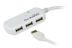 USB 2.0 Hub 4 porty, s kabelem 12m, šedý (UE2120H)