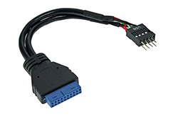 USB 2.0 redukce na základní desku 20pin(F) -> 10pin(M), 0,15m