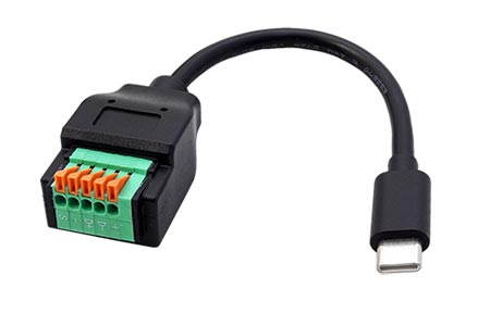 USB 2.0 redukce USB C(M) - 5pin svorkovnice, 15cm