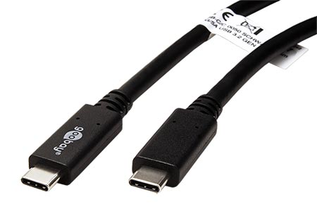USB 20Gbps (3.2 gen 2x2) kabel USB C(M) - USB C(M), PD 100W, 1m, černý