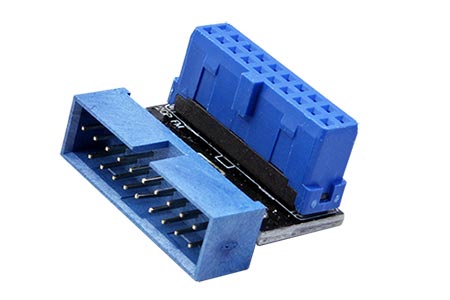 USB 3.0 redukce na základní desku, 20pin(M) - 20pin(F), lomená dolů
