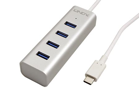 USB 5Gbps Hub, USB C(M) - 4x USB3.0 A(F)