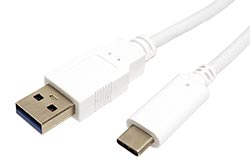 USB 5Gbps kabel USB3.0 A(M) - USB C(M), 0,5m, bílý