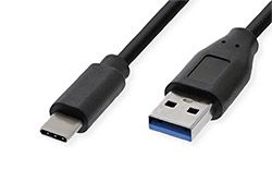 USB 5Gbps kabel USB3.0 A(M) - USB C(M), 0,5m, černý